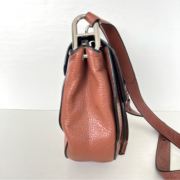 ♦️SOLD♦️MARC JACOBS Maverick Pebble Leather Flap w Suede Ties Saddle Shoulder - Picture 7 of 16